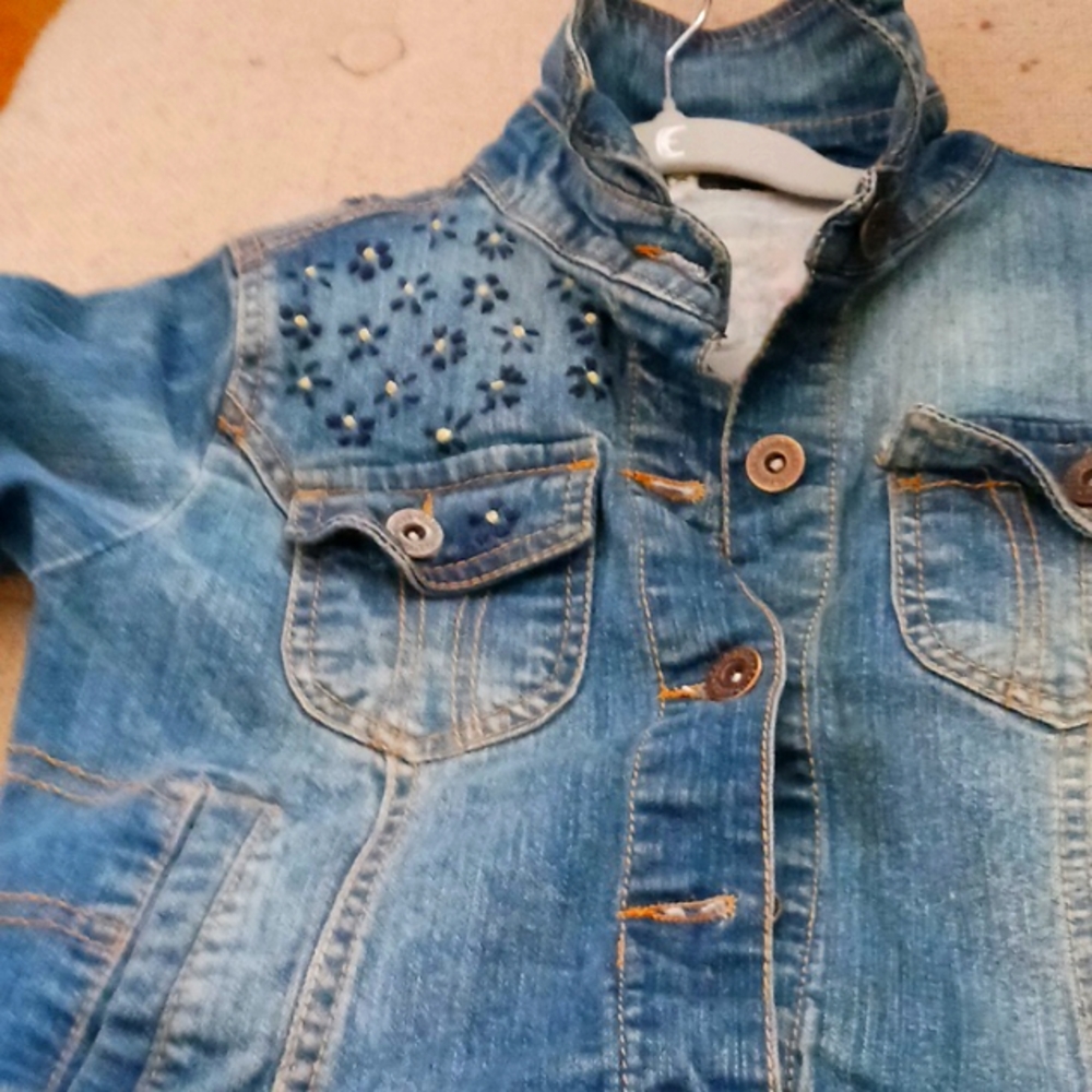 Jean jacket hand embroidered